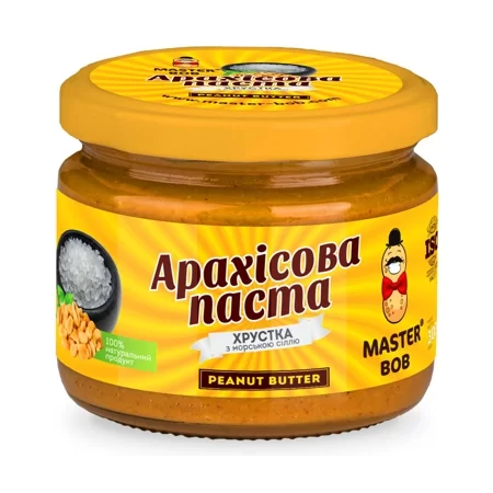 Арахисовая паста Хрустящая c морской солью Master Bob 200г купить в магазине Роса-Фуд