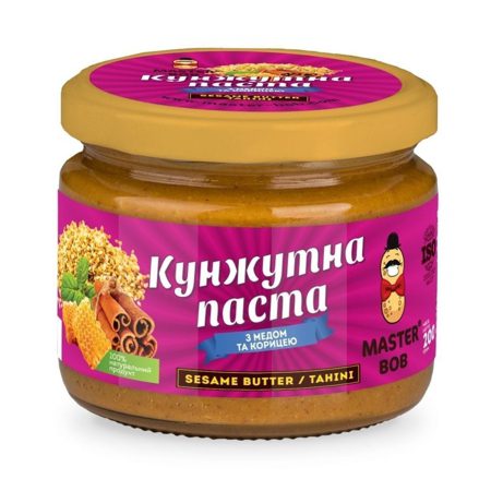 Кунжутная паста с мёдом и корицей Master Bob 200г купить в магазине Роса-Фуд