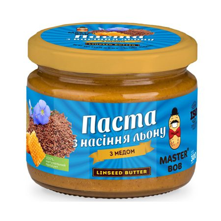 Паста из семечек льна с медом Master Bob, 200г купить в магазине Роса-Фуд по лучшей цене