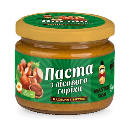 Паста с фундуком без сахара Master Bob 200г купить в магазине Роса-Фуд по лучшей цене