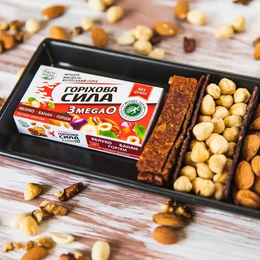Пастила Ореховая сила Яблоко, Банан, Орехи Pasti Food, 50г купить в магазине Роса-Фуд