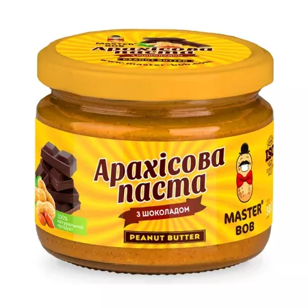 Арахисовая паста с чёрным шоколадом Master Bob 200г купить в магазине Роса-Фуд