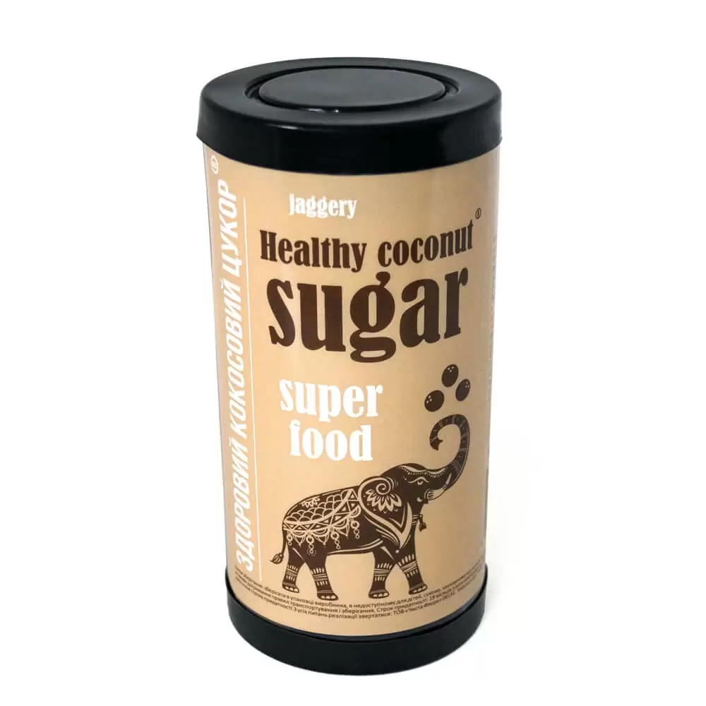 Кокосовый сахар Healthy Coconut Sugar Jaggery 400 грамм тубус купить в магазине Роса-Фуд