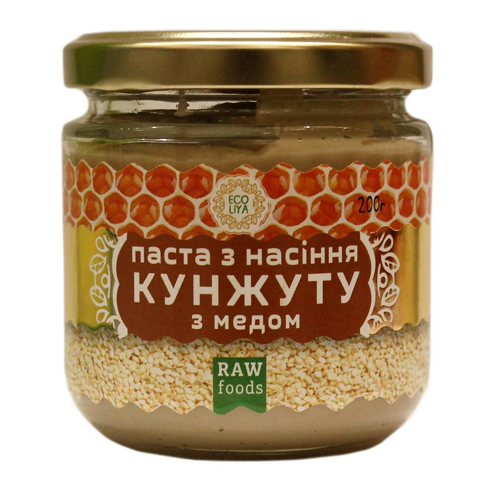 Паста из семян кунжута с медом Эколия 200 грамм купить в магазине Роса-Фуд