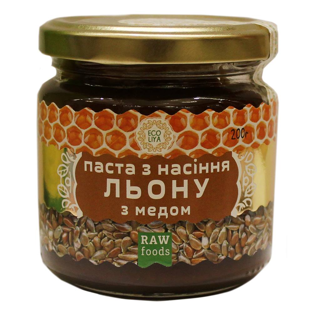 Паста из семян льна с медом (Эколия) 200 грамм купить в магазине Роса-Фуд