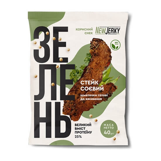 Соевые стейки со вкусом зелени Newjerky купить в магазине Роса-Фуд