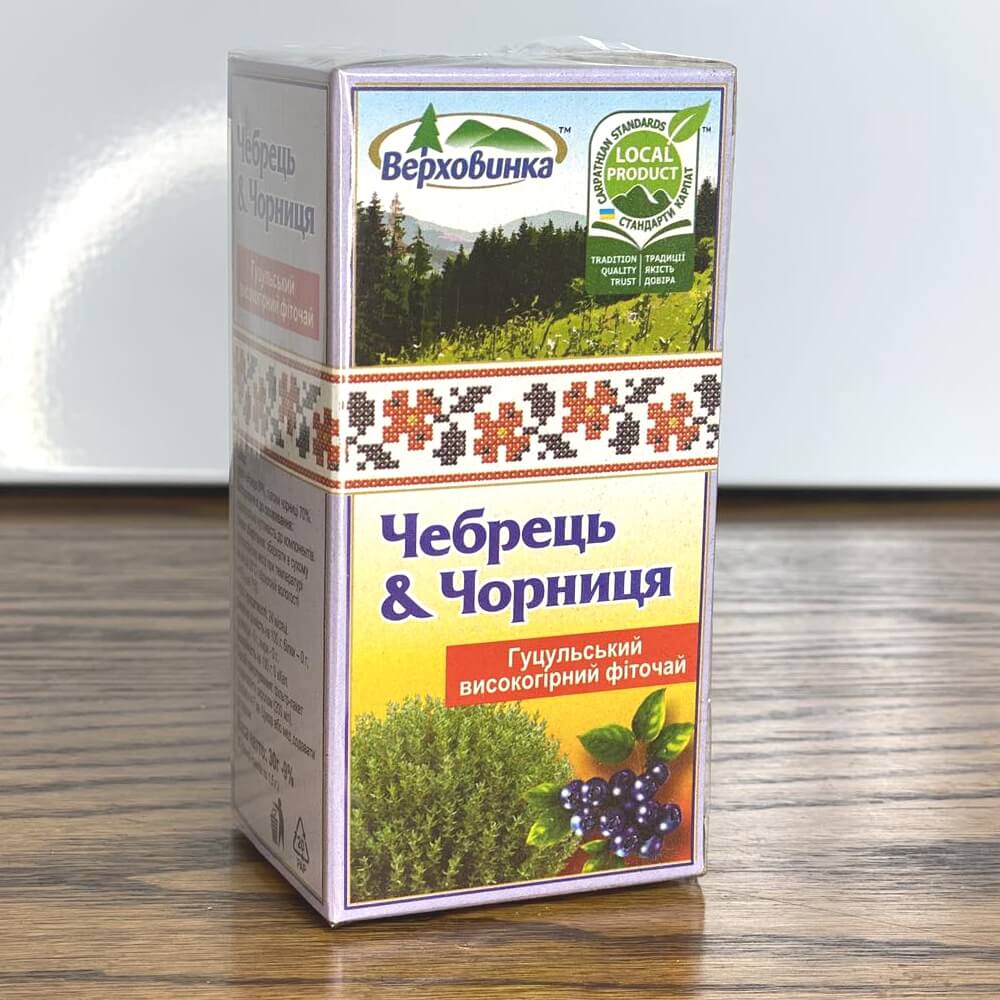 Фиточай чабрец и черника, Верховинка купить в магазине Роса-Фуд
