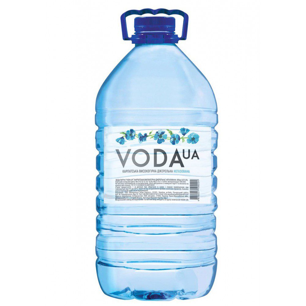 VODA UA в пластиковой бутылке негазированная 6л купить в магазине Роса-Фуд